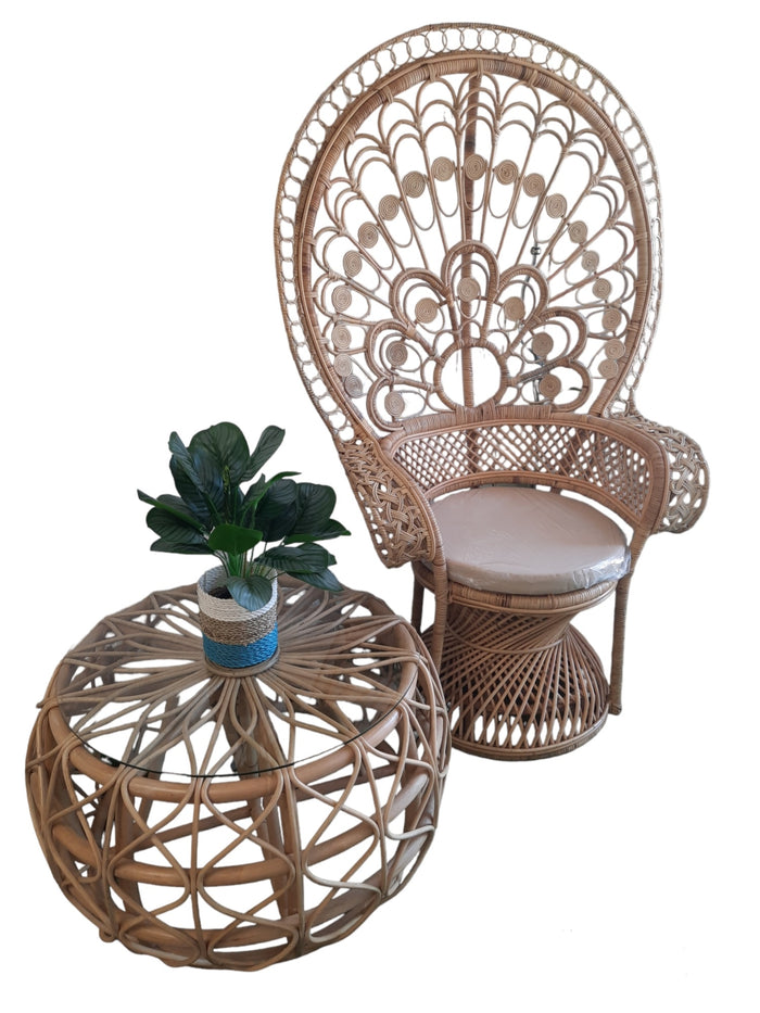 FURNILUX-Peacock stoel-Rotan-110 x 55 x 160 cm