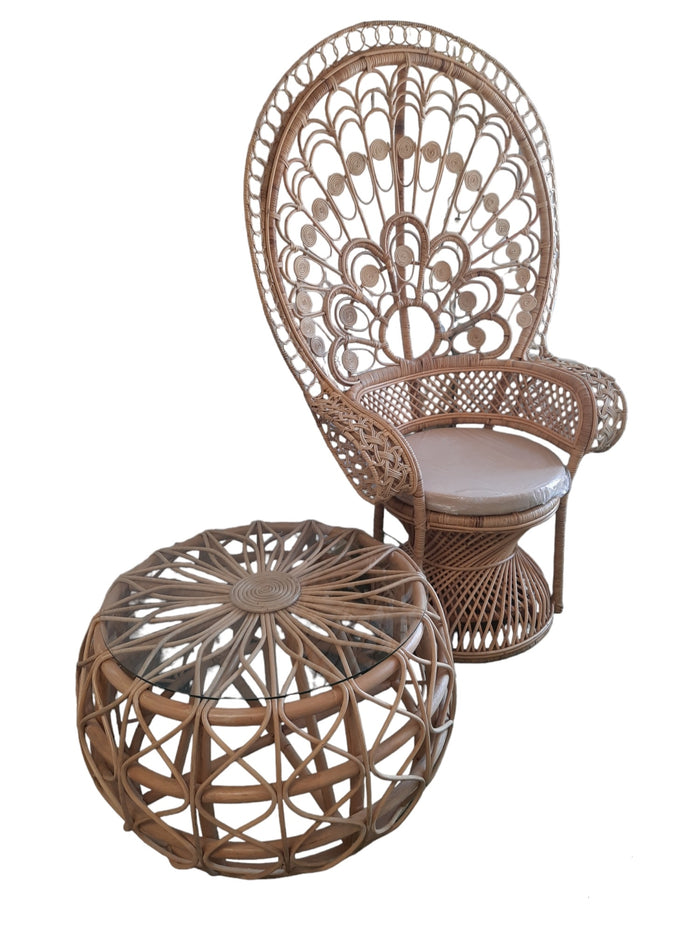 FURNILUX-Peacock stoel-Rotan-110 x 55 x 160 cm