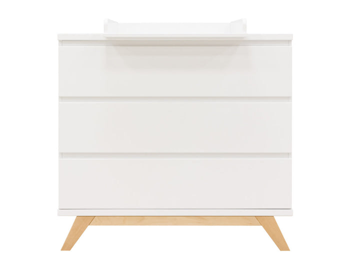 Bopita Lynn commode met 3 laden greeploos - Wit|Naturel