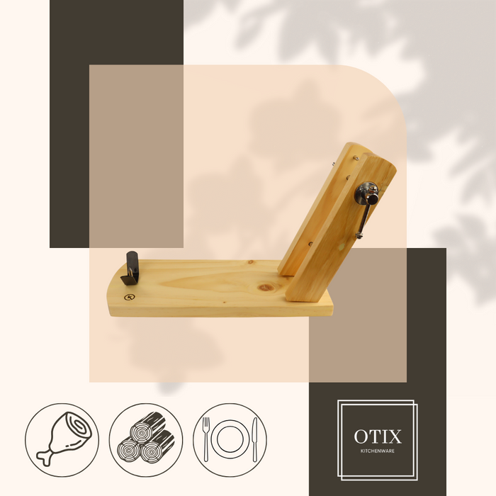 OTIX Hamhouder Dubbele Arm voor Spaanse Ham Hout 18x44,8x8,1cm Metaal