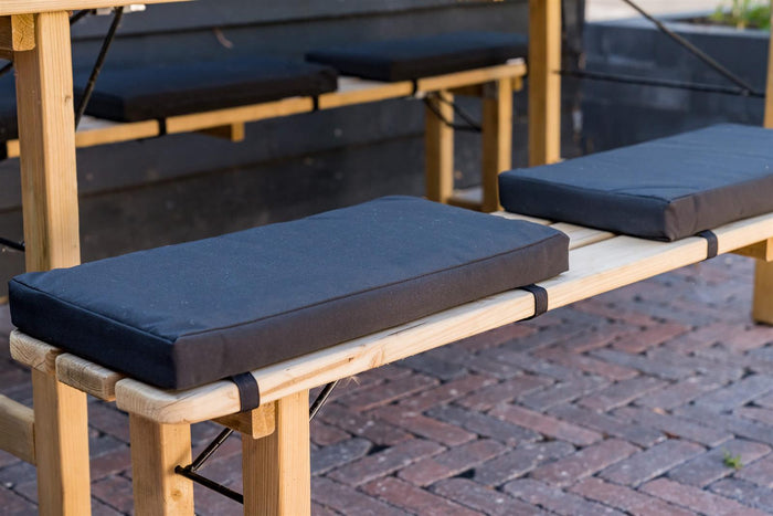 MaximaVida picknicktafel kussen Havana zwart 55 cm - 4 stuks