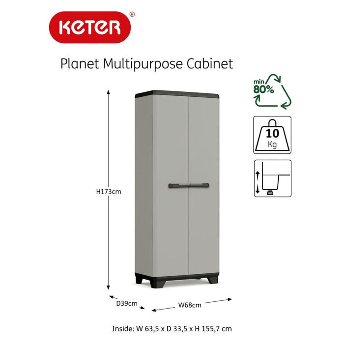 Keter Planet Opbergkast hoog - Multipurpose - 3 planken