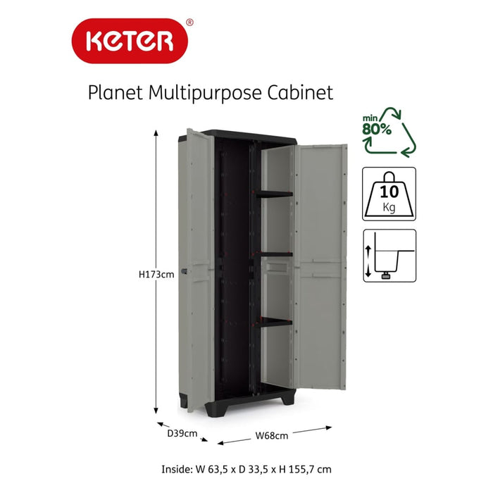 Keter Planet Opbergkast hoog - Multipurpose - 3 planken