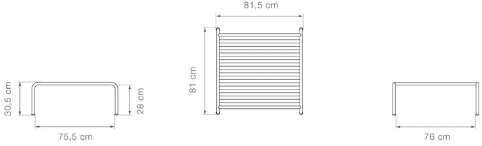 Avon Ottoman voetenbank frame zwart stof leaf