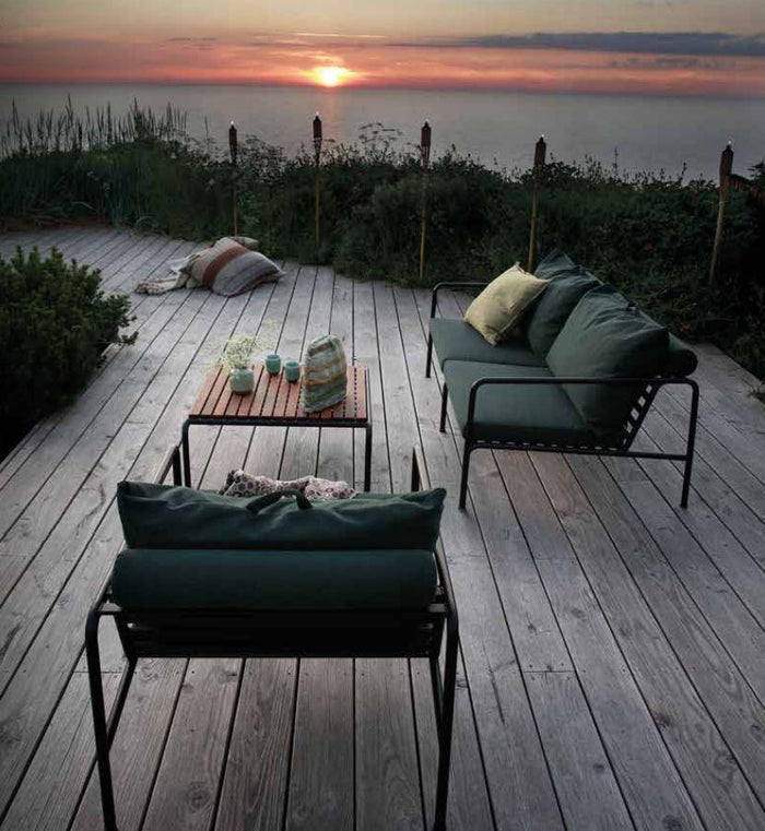 Avon 2-zits loungebank frame zwart stof char heritage