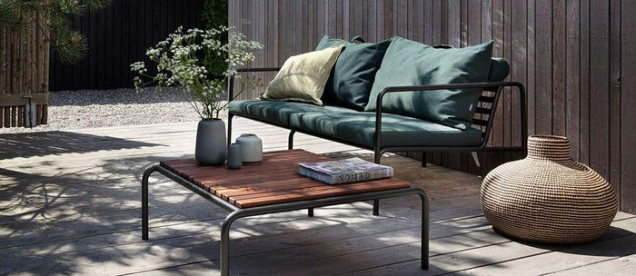 Avon 2-zits loungebank frame zwart stof char heritage