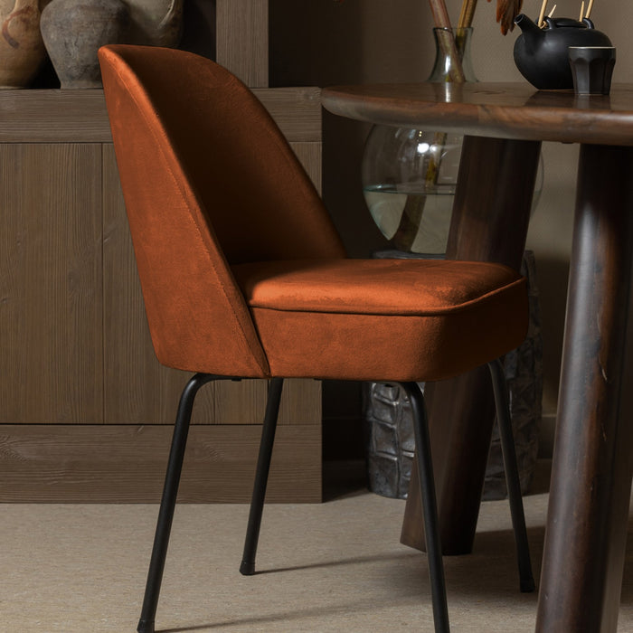 WOOOD Vogue Eetkamerstoel - Fluweel - Roest