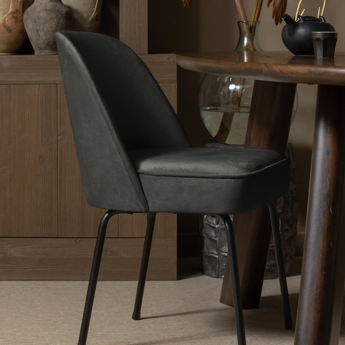 WOOOD Vogue Eetkamerstoel - Fluweel - Donkergroen