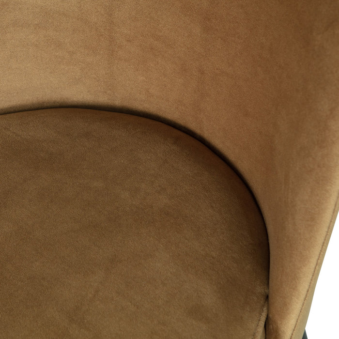 WOOOD Vogue Eetkamerstoel - Fluweel - Honinggeel