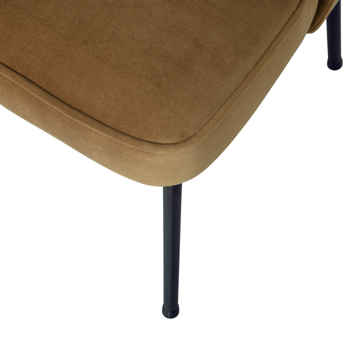 WOOOD Vogue Eetkamerstoel - Fluweel - Honinggeel