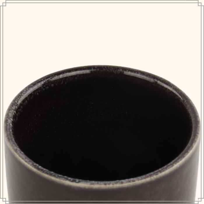 OTIX Espresso Kopjes Set van 6 100 ml Zonder Oor Zwart Aardewerk DUSK