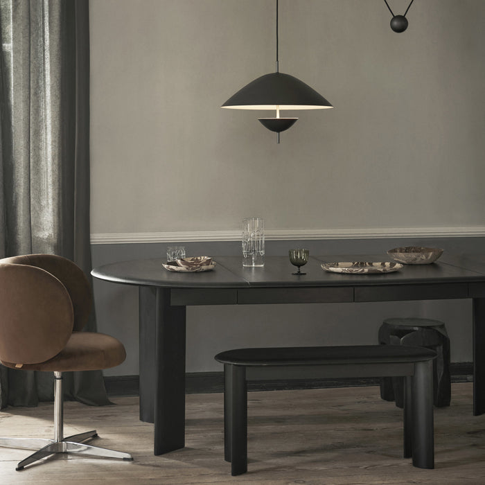 Ferm Living Bevel Uitschuifbare Eettafel 117/167/217 x 117 cm - Zwart Beukenhout