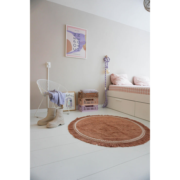 Anna vloerkleed kindervloerkleed Ø110 old pink