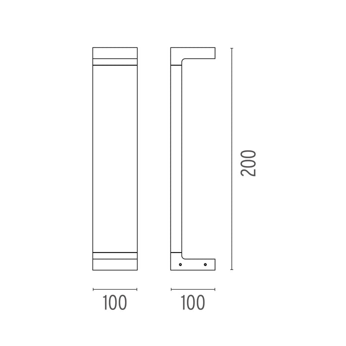Casting C 100x200 sokkellamp LED 3000K grijs