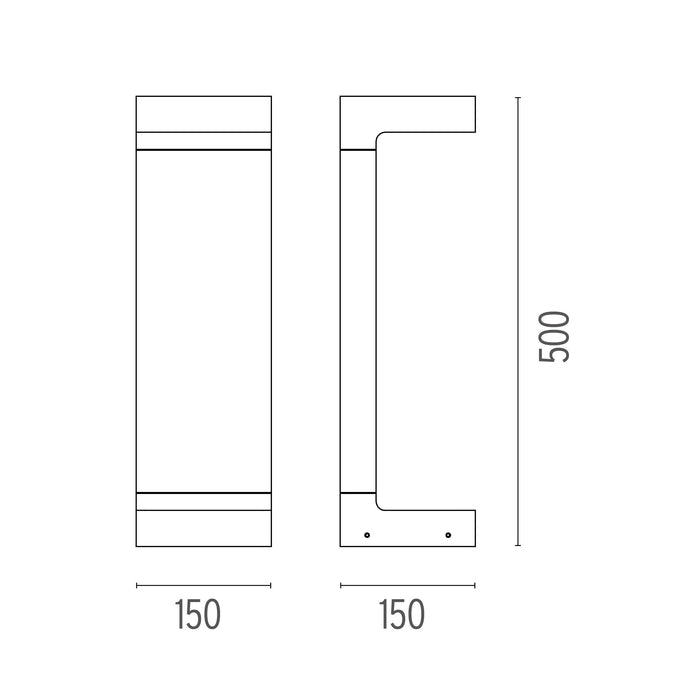 Casting C 150x500 sokkellamp LED 2700K wit