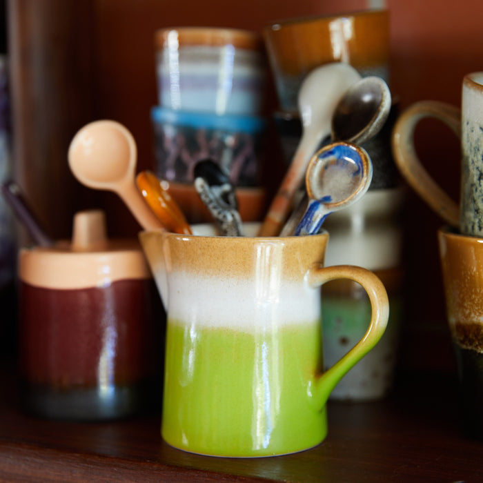 HKliving 70's Ceramics Lepels Set van 4 - L 16,5 cm - Breeze