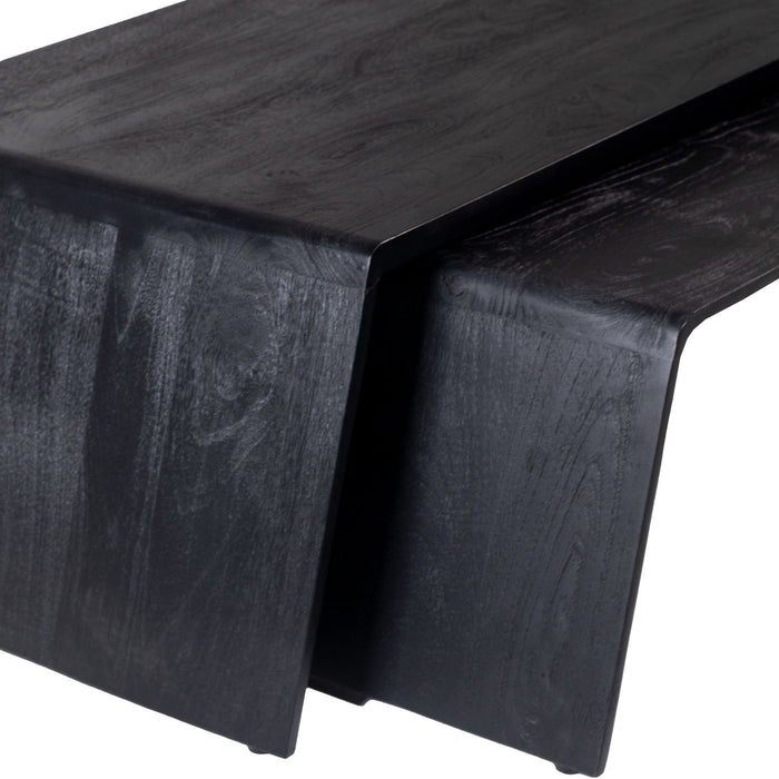 Giga Meubel - Salontafel Zwart Set van 2 - Mangohout - 115x50x34cm