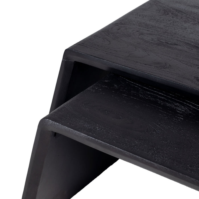 Giga Meubel - Salontafel Zwart Set van 2 - Mangohout - 115x50x34cm