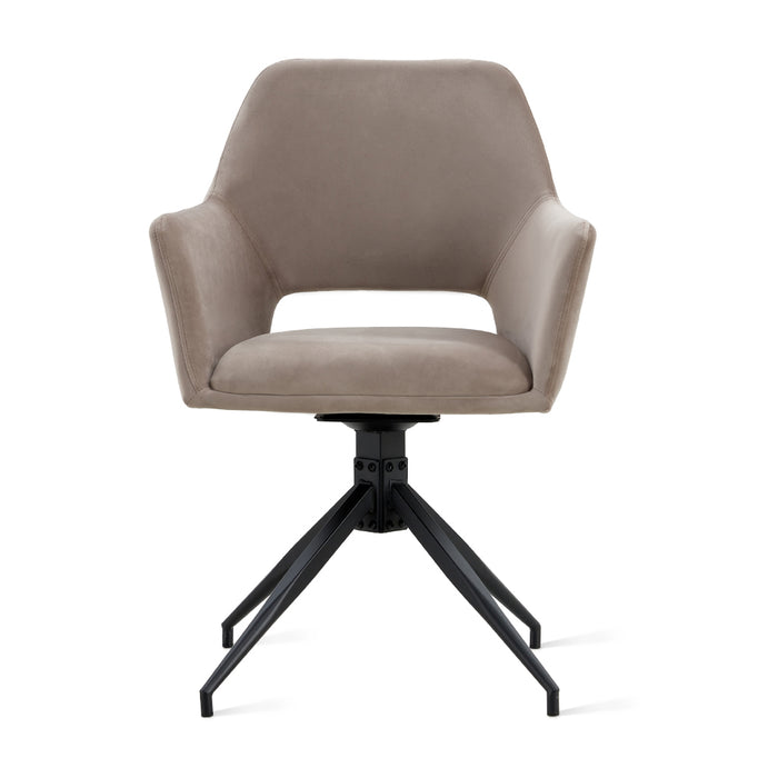 by fonQ Twist Eetkamerstoel - Velvet - Taupe