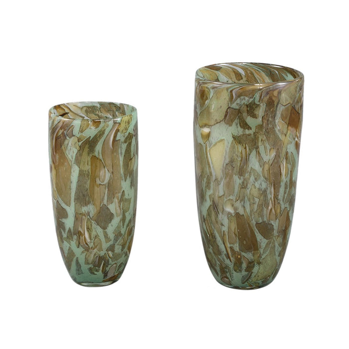 PTMD Vaas Millenia - 15x15x29 cm - Glas - Groen