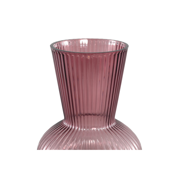 PTMD Anouk Purple solid glass vase ribbed round taps