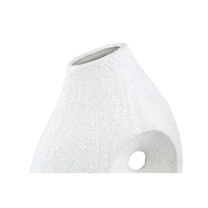 PTMD Fabiol White ceramic organic pot with hole