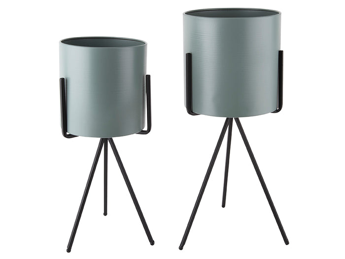 present time - Bloempot set Pedestal XL - Jungle Groen - Ø23cm & Ø20cm