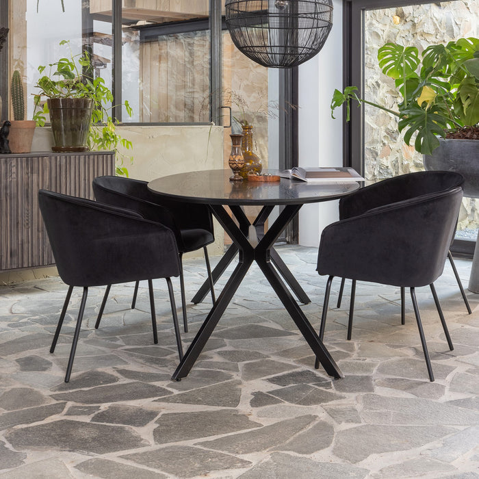 WOOOD Bruno Eettafel - B 220 x D 100 cm - Zwart