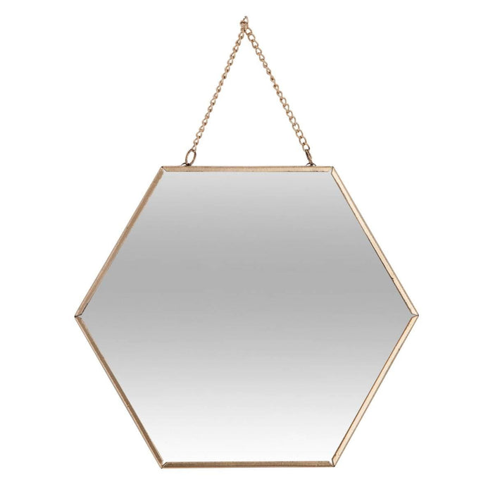 ATMOSPHERA Lot van 3 zeshoekige metalen spiegels - Goud