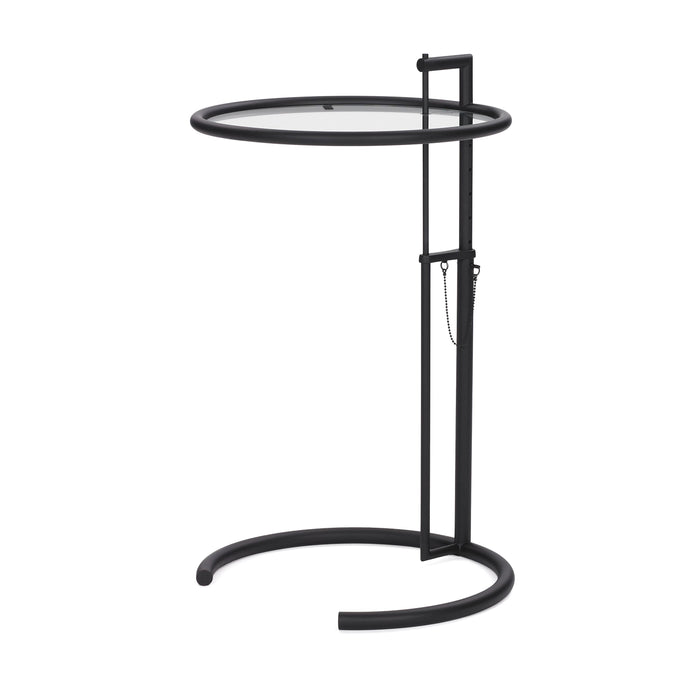 ClassiCon Adjustable Table E 1027 Black bijzettafel Ø52 helder glas
