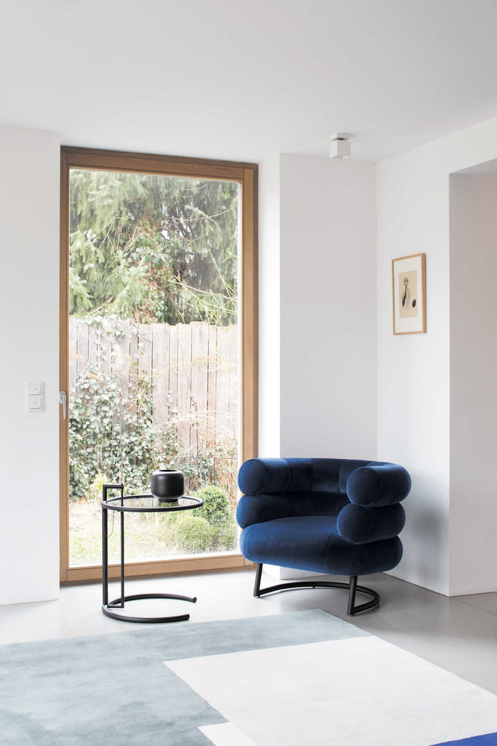 ClassiCon Adjustable Table E 1027 Black bijzettafel Ø52 helder glas