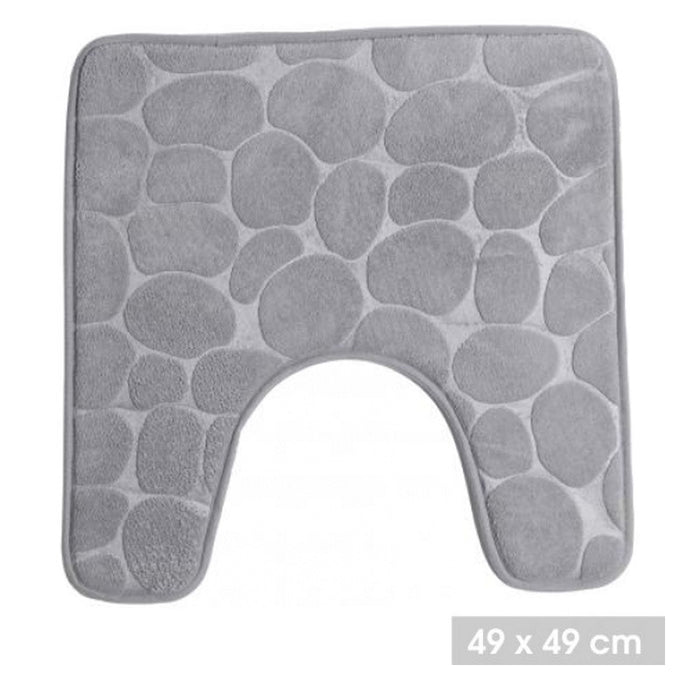 Urban Living WC Badkamerkleedje|badmat tapijt - steengrijs - 49x49cm