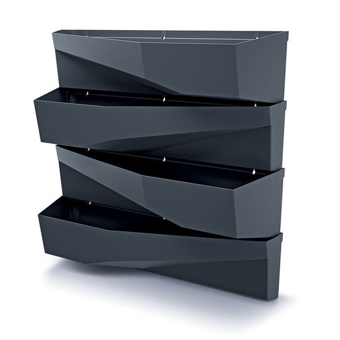 Prosperplast Hangende Plantenbakken - 2x - 78x19x35cm - grijs