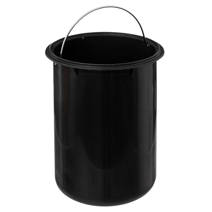 5Five Prullenbak|pedaalemmer Marmer look - zwart - 3L - metaal|bamboe