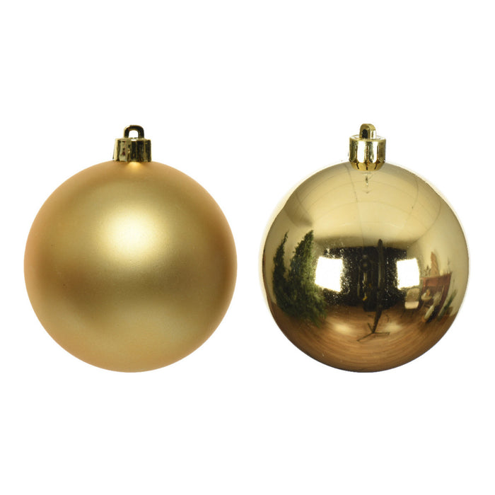 Decoris Kerstballen - 4x st - goud - 10 cm - kunststof