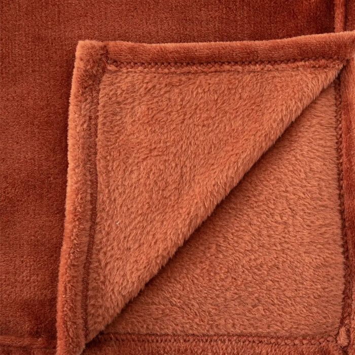 Atmosphera Plaid - terracotta - polyester - 180 x 230 cm