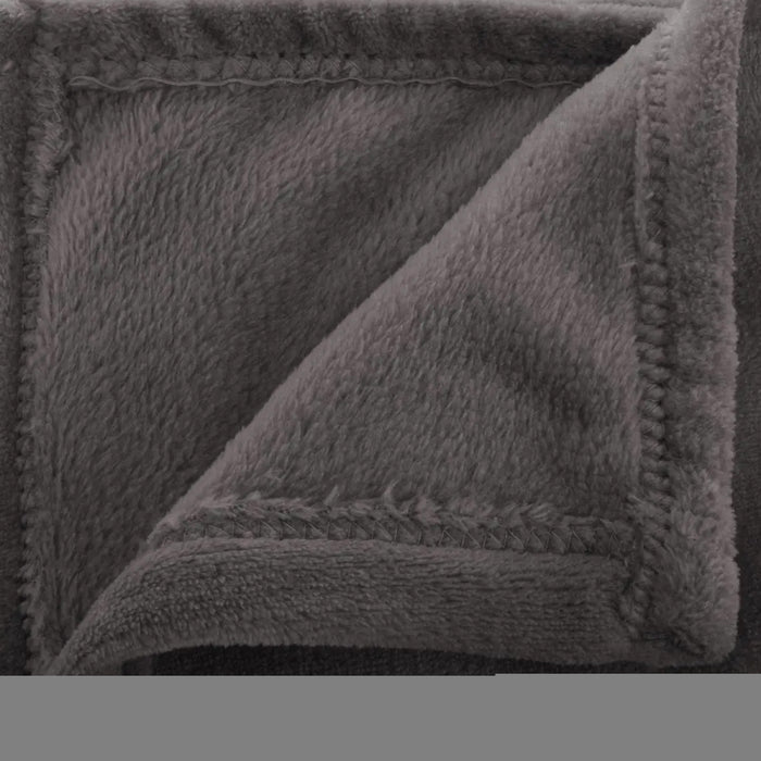 Atmosphera Plaid - donkergrijs - polyester - 180 x 230 cm