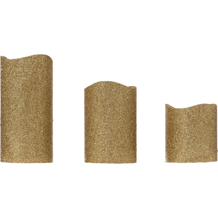 Feeric lights LED stompkaarsen - 3x - goud - glitter