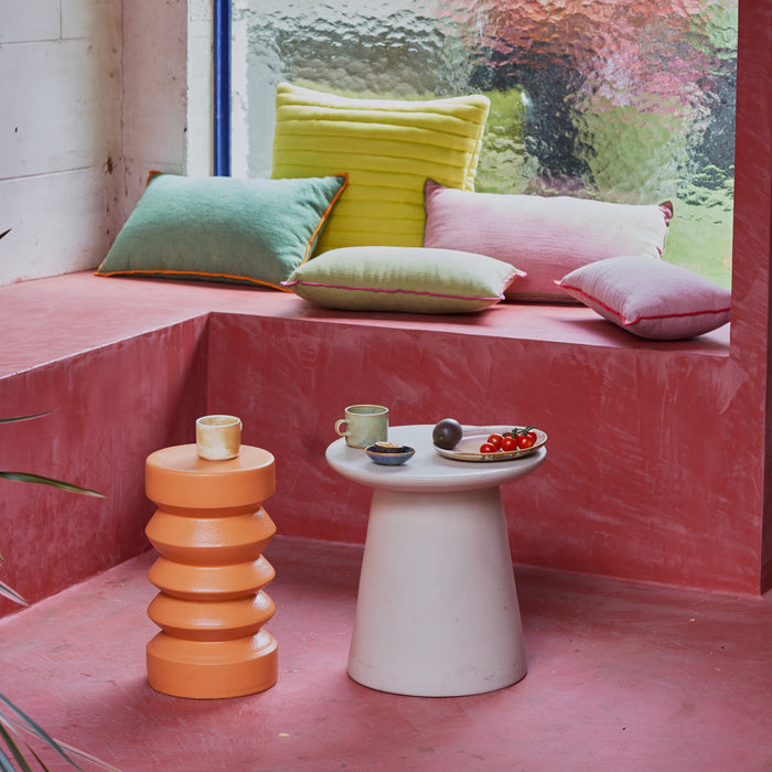 HKliving Stoneware Bijzettafel Ø 23 cm - Terra