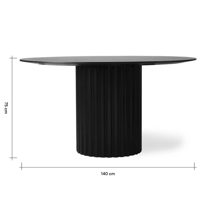 HKliving Pillar Eettafel - Ø 140 cm - Zwart