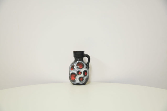 Reliving Bruin Met Oranje Stippen West Germany Vaas Kan