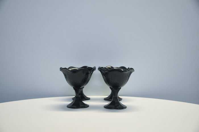 Reliving Set Zwarte Franse Coupe Glazen X4