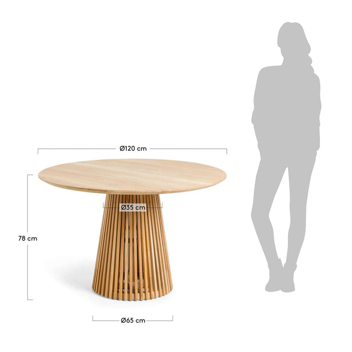 Kave Home Jeanette Eettafel - Ø 120 cm - Naturel