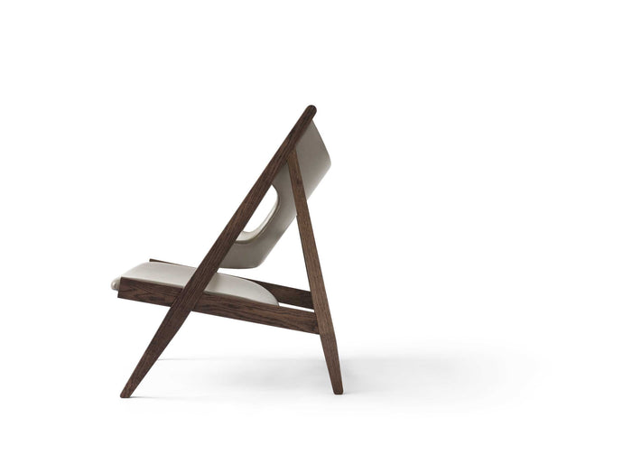 Audo Copenhagen Knitting fauteuil naturel eiken leder Dunes Cognac