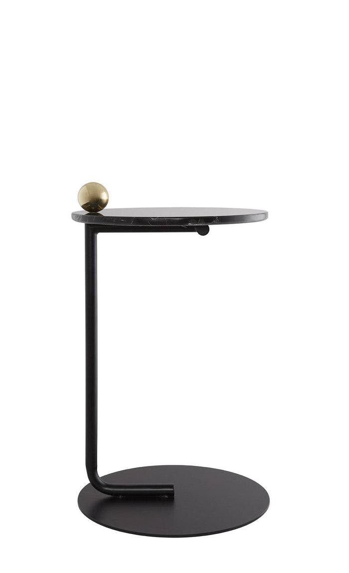Castellum bijzettafel Ø40 Black|marmer