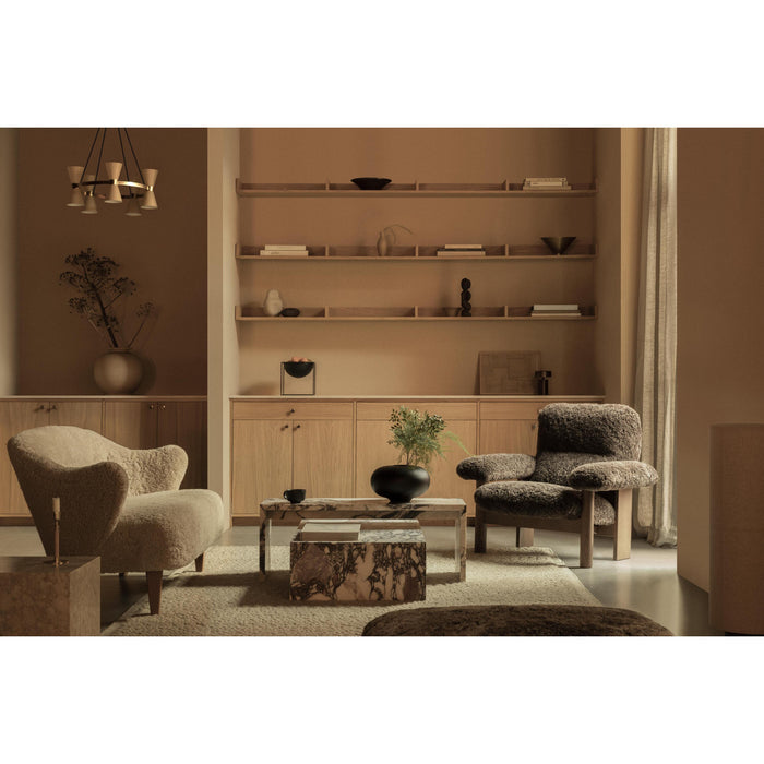 Audo Copenhagen Ingeborg fauteuil naturel eiken Grand Mohair 8205