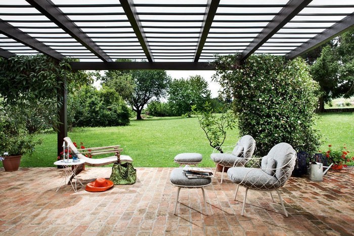 Piña Outdoor voetenbank wit