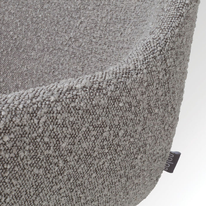 Nolon Nora-Mae Eetkamerstoel Bouclé Taupe - Armleuning - Zwarte Poten