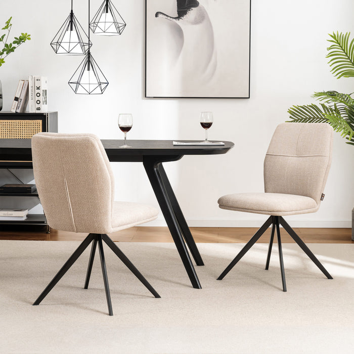 Furnihaus Eetkamerstoelen set van 2 - Emma - Beige - Stof