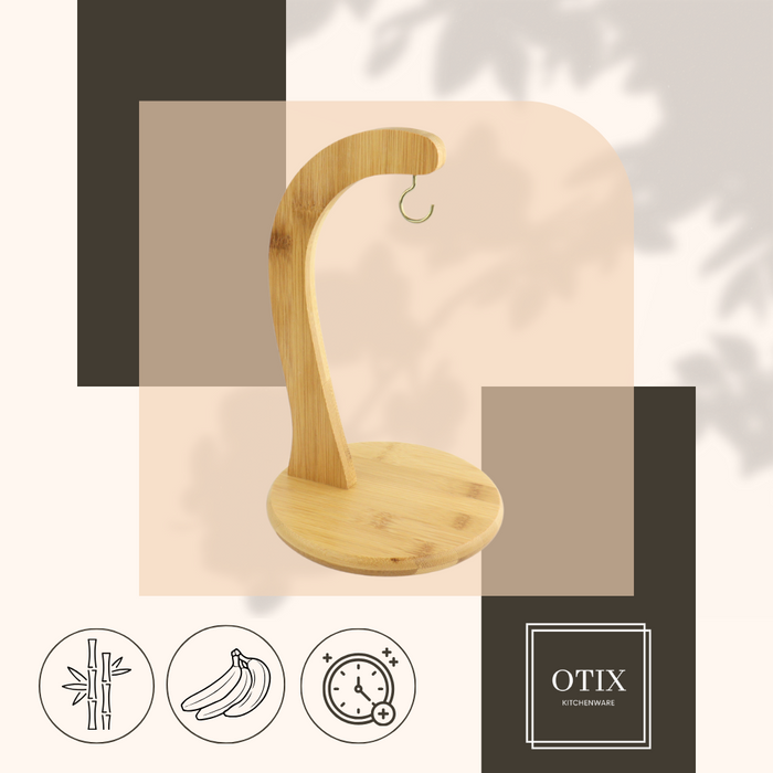 OTIX Bananenhouder Bananenhaak Fruithanger Bamboe Bananenhanger